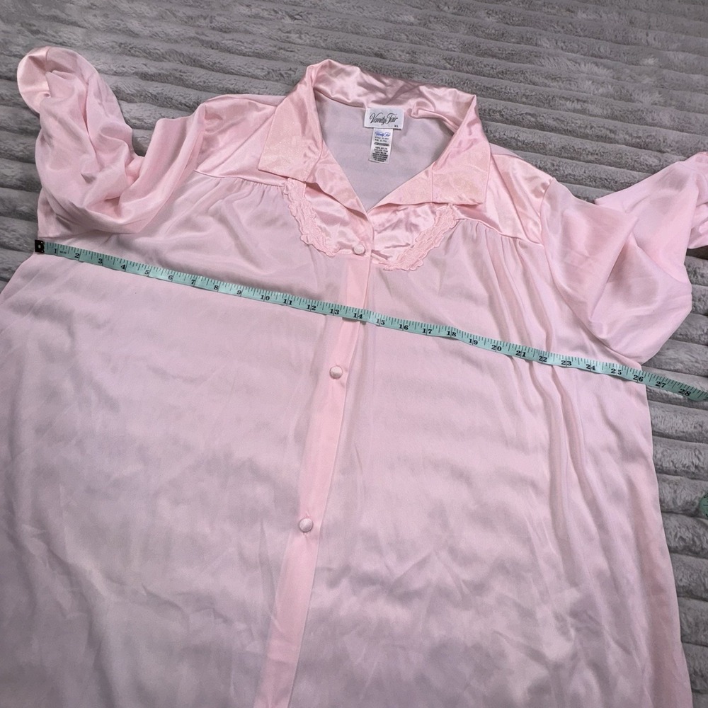 VTG Vanity Fair Pink Champagne Button Up Night Gown Robe NWT Deadstock USA Made - Picture 7 of 9